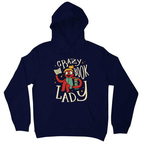 Crazy book lady hoodie Navy