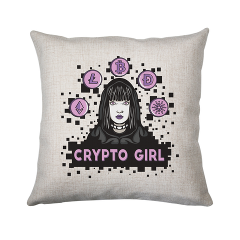 Crypto girl cushion 40x40cm Cover Only