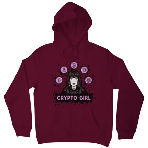 Crypto girl hoodie Burgundy