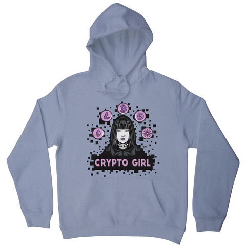 Crypto girl hoodie Grey
