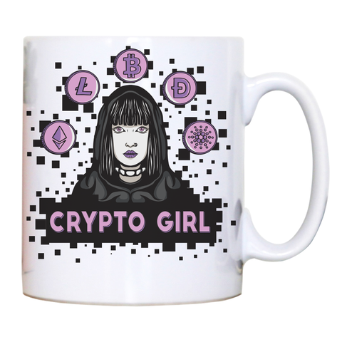 Crypto girl mug coffee tea cup White