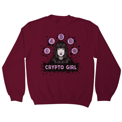 Crypto girl sweatshirt Burgundy
