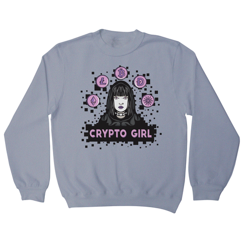 Crypto girl sweatshirt Grey