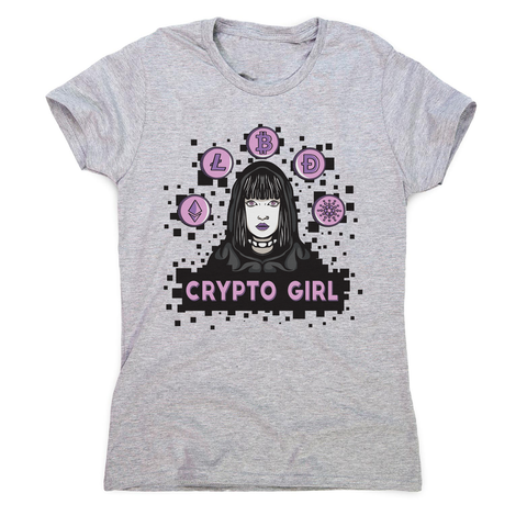 Crypto girl women's t-shirt Grey