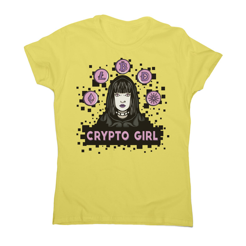 Crypto girl women's t-shirt Yellow