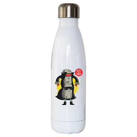 Ctrl z cyborg water bottle stainless steel reusable White