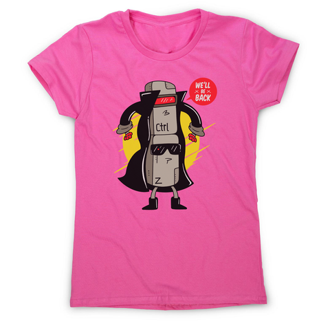 Ctrl z cyborg women's t-shirt Pink