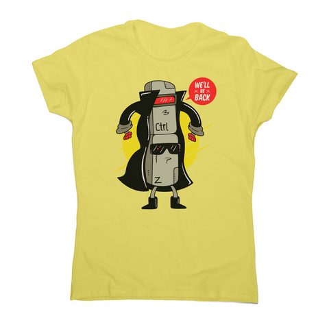 Ctrl z cyborg women's t-shirt Yellow