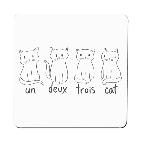 Cute French cats coaster drink mat Set of 1
