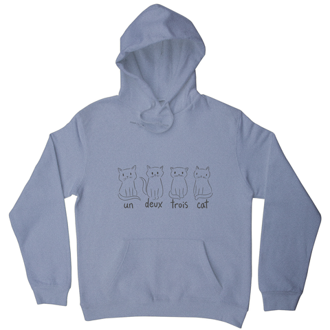 Cute French cats hoodie Grey