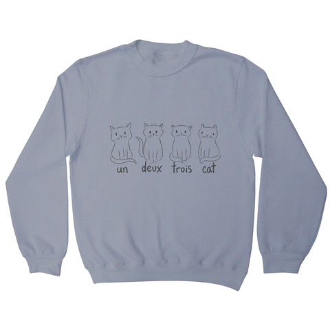 Cute French cats sweatshirt Grey