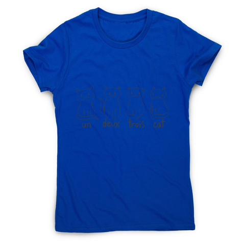Cute French cats women's t-shirt Blue