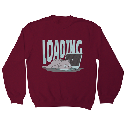 Cute anime girl drink sweatshirt Burgundy