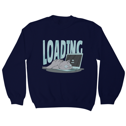 Cute anime girl drink sweatshirt Navy