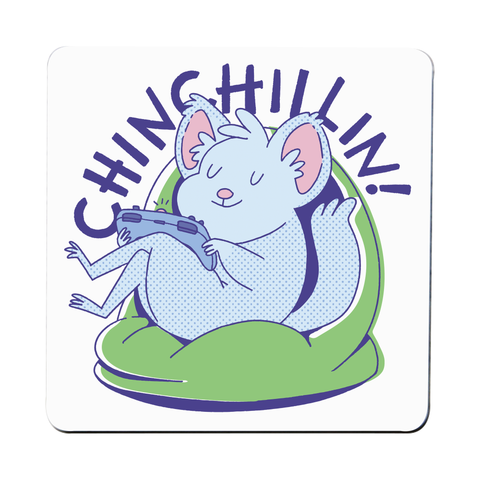 Cute chinchilla chilling coaster drink mat Set of 1