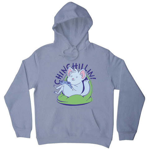 Cute chinchilla chilling hoodie Grey