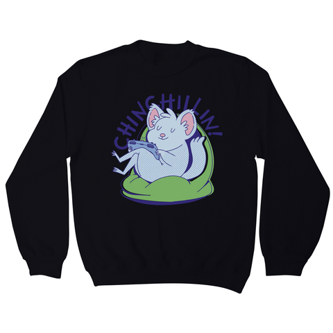 Cute chinchilla chilling sweatshirt Black