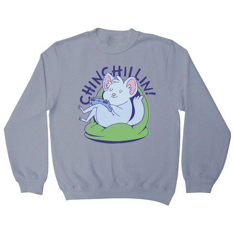 Cute chinchilla chilling sweatshirt Grey