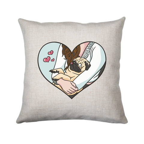 Cute pug heart cushion 40x40cm Cover Only