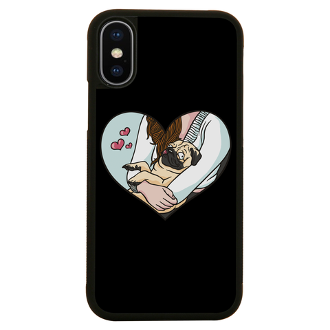 Cute pug heart iPhone case iPhone X