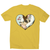Cute pug heart men's t-shirt Yellow