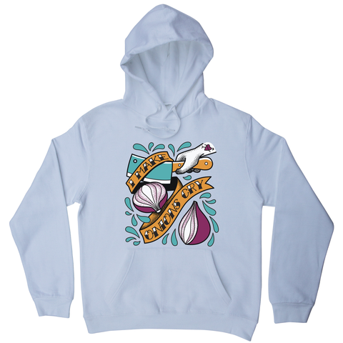 Cutting onions cooking hoodie White