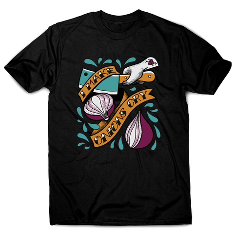 Cutting onions cooking men's t-shirt Black