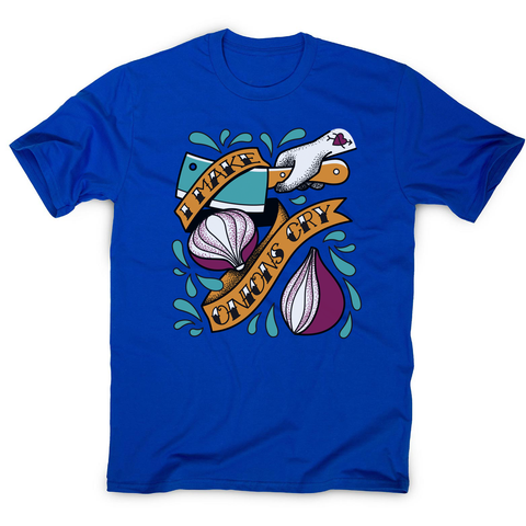 Cutting onions cooking men's t-shirt Blue
