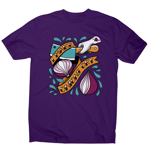 Cutting onions cooking men's t-shirt Purple
