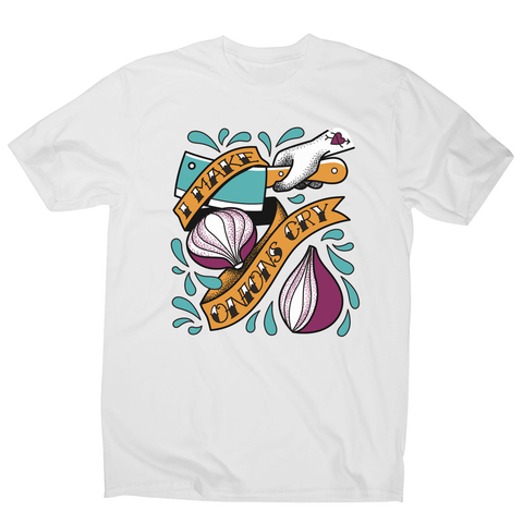 Cutting onions cooking men's t-shirt White