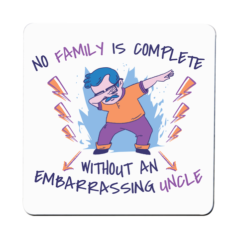 Dabbing uncle family quote coaster drink mat Set of 4