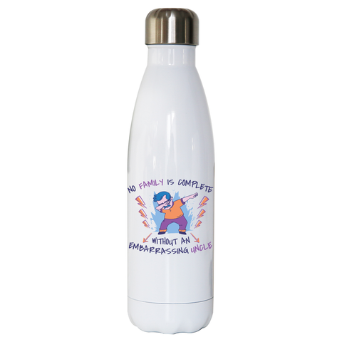 Dabbing uncle family quote water bottle stainless steel reusable White