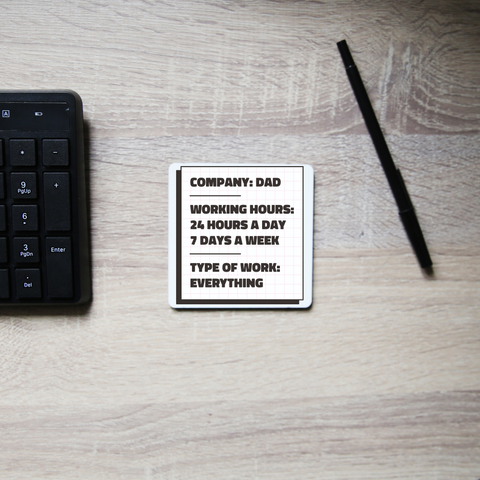 Dad company coaster drink mat Set of 2