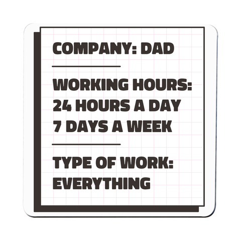 Dad company coaster drink mat Set of 2