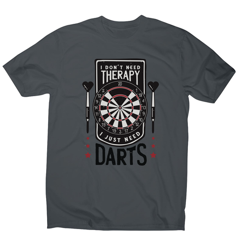 Dartboard funny quote men's t-shirt Charcoal