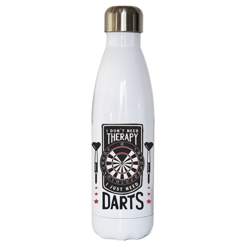 Dartboard funny quote water bottle stainless steel reusable White