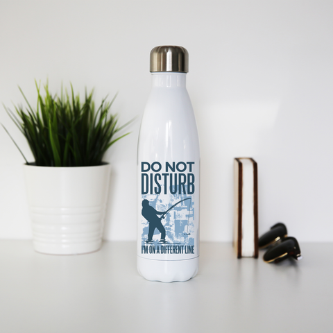Do not disturb fisher water bottle stainless steel reusable White