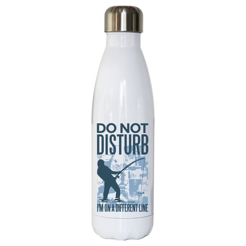 Do not disturb fisher water bottle stainless steel reusable White