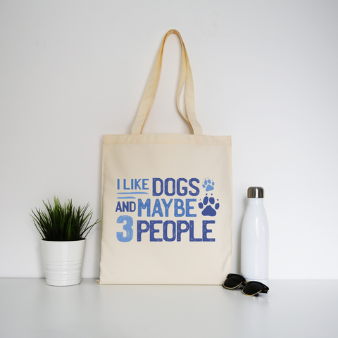 Dog lover funny quote tote bag canvas shopping Natural