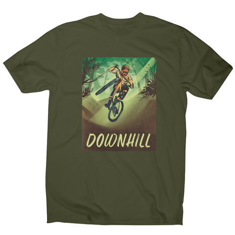 Downhill biking men's t-shirt Military Green