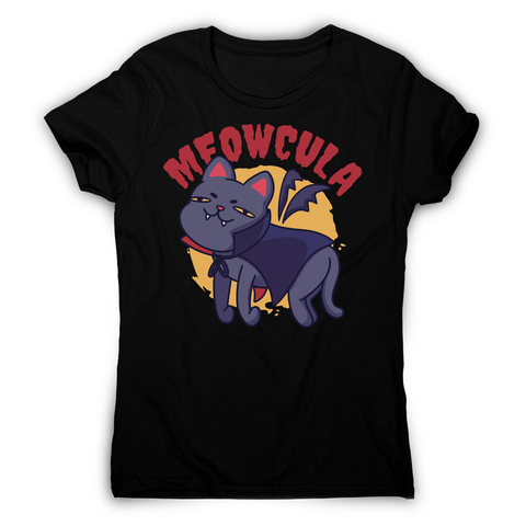 Dracula cat cartoon women's t-shirt Black