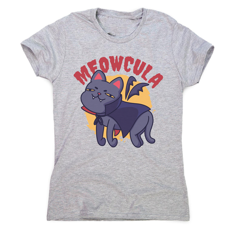 Dracula cat cartoon women's t-shirt Grey
