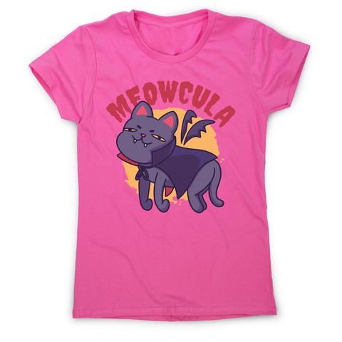 Dracula cat cartoon women's t-shirt Pink