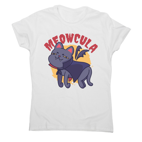 Dracula cat cartoon women's t-shirt White