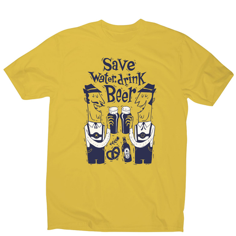 Drink beer characters men's t-shirt Yellow
