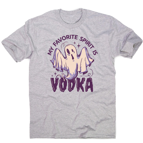 Drunk spirit ghost cartoon men's t-shirt Grey