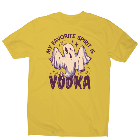 Drunk spirit ghost cartoon men's t-shirt Yellow