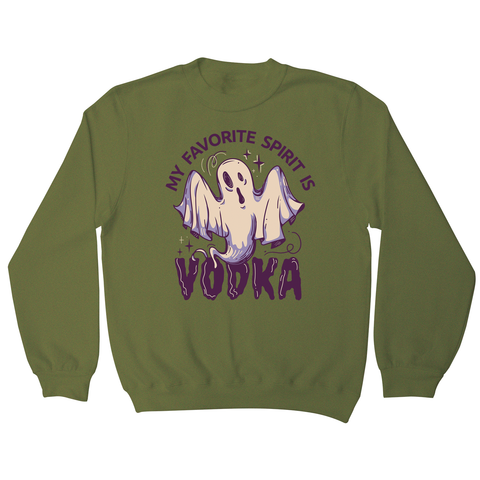 Drunk spirit ghost cartoon sweatshirt Olive Green