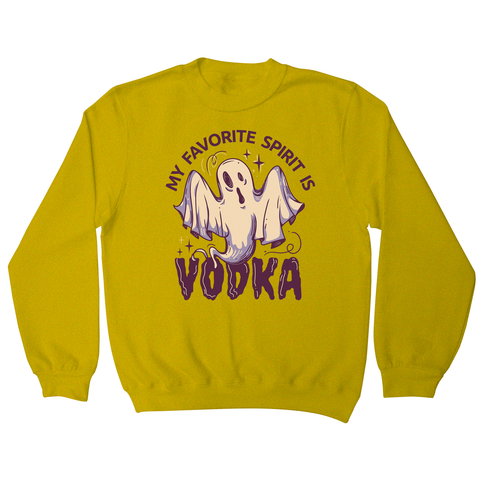Drunk spirit ghost cartoon sweatshirt Yellow