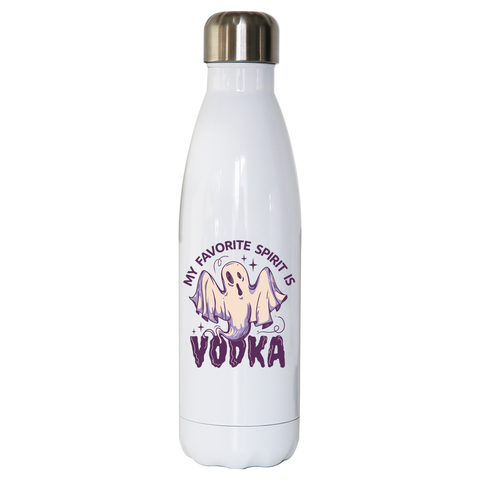Drunk spirit ghost cartoon water bottle stainless steel reusable White